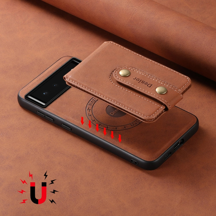 For Google Pixel 6 Denior D14 NK Retro Pattern MagSafe Magnetic Card Holder Leather Phone Case(Brown)