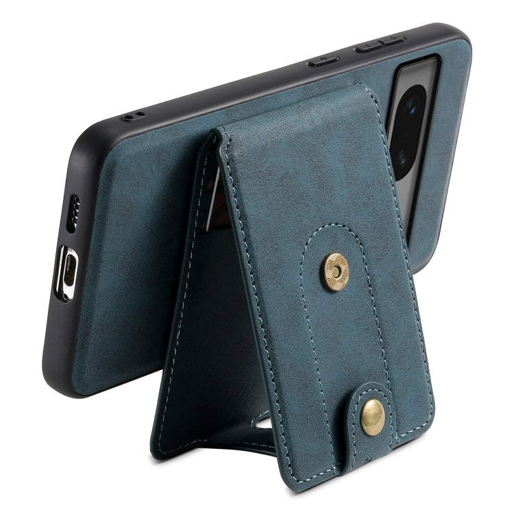 For Google Pixel 7 5G Denior D14 NK Retro Pattern MagSafe Magnetic Card Holder Leather Phone Case(Blue)