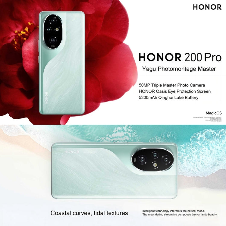 Honor 200 Pro, 12GB+512GB, Screen Fingerprint Identification, 6.78 inch MagicOS 8.0 Snapdragon 8s Gen 3 Octa Core, Network: 5G, NFC, OTG(Silver White)