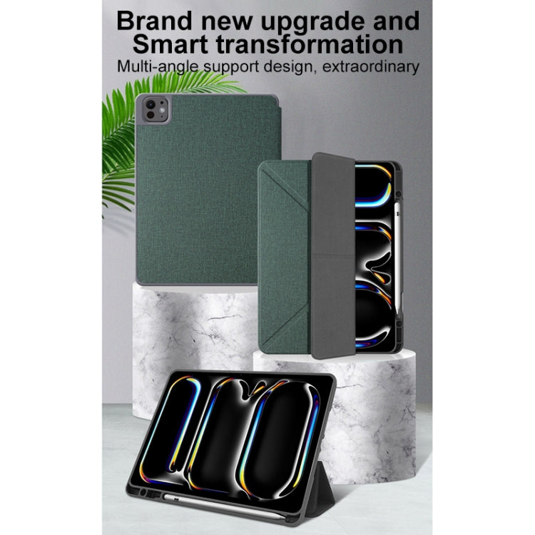 For iPad Pro 13 2025 / 2024 Mutural Multi-fold Smart Leather Tablet Case(Grey)