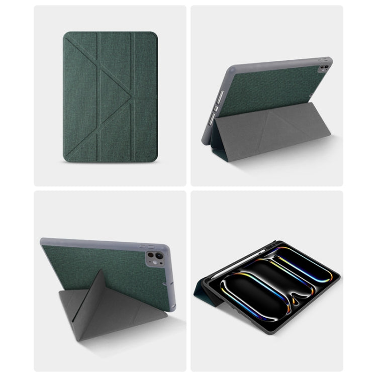 For iPad Pro 11 2025 / 2024 Mutural Multi-fold Smart Leather Tablet Case(Blue)