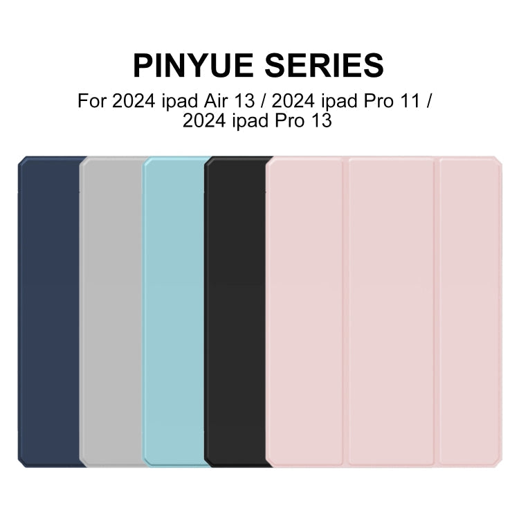 For iPad Pro 13 2025 / 2024 Mutural Pinyue Series Smart Leather Tablet Case(Dark Blue)