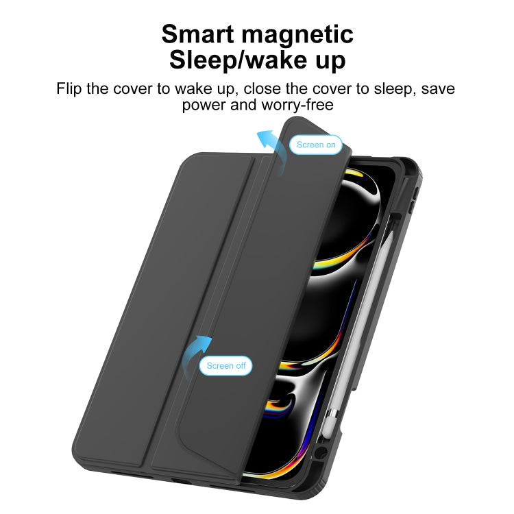 For iPad Air 11 2026 / 2025 / 2024 Mutural Pinyue Series Smart Leather Tablet Case(Grey)