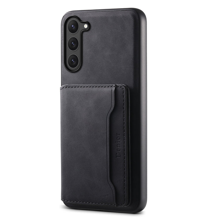 For Samsung Galaxy S23 5G Denior D13 Retro Texture Leather MagSafe Card Bag Phone Case(Black)
