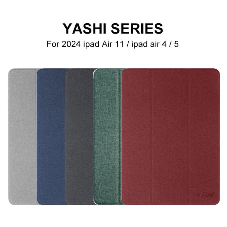 For iPad Air 13 2026 / 2025 / 2024 Mutural YASHI Series Tablet Leather Smart Case(Blue)