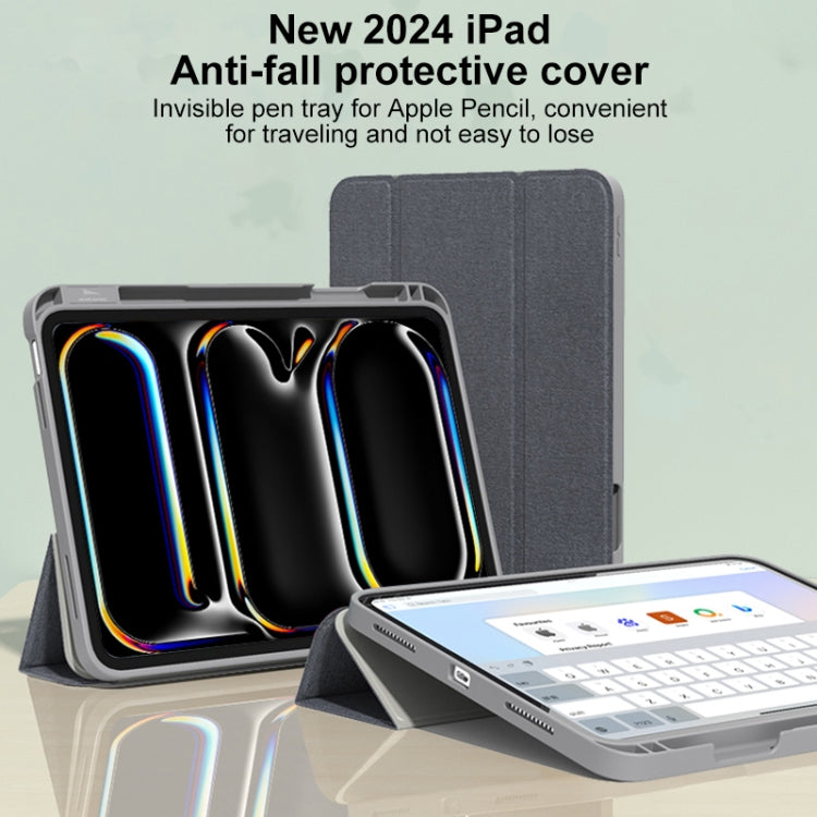 For iPad Air 11 2026 / 2025 / 2024 Mutural YASHI Series Tablet Leather Smart Case(Blue)