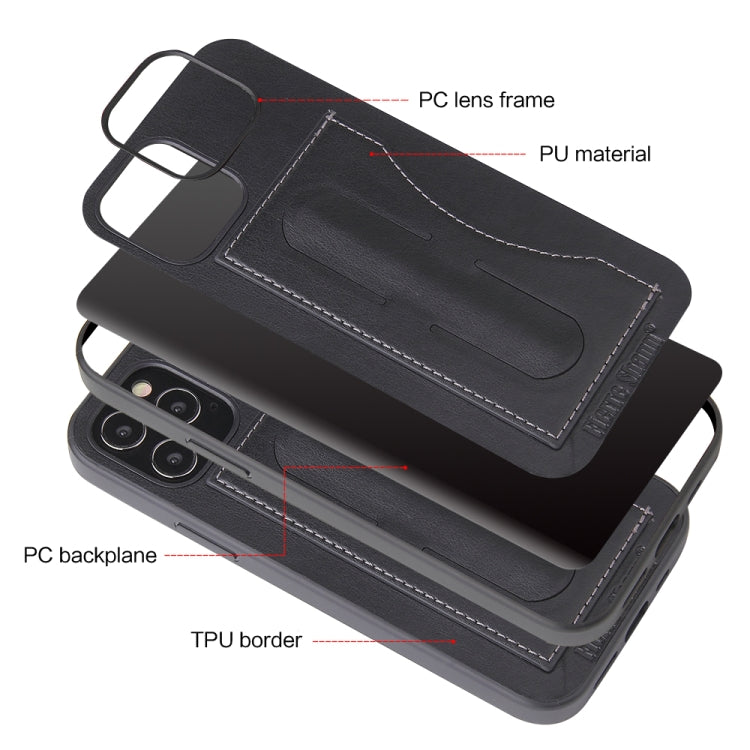 Fierre Shann Full Coverage Protective Leather Case with Holder & Card Slot, For iPhone 12 mini, For iPhone 12 / 12 Pro, For iPhone 12 Pro Max, For Galaxy Note20 Ultra