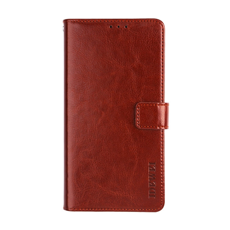 For Cubot P40 idewei Crazy Horse Texture Horizontal Flip Leather Case with Holder & Card Slots & Wallet(Brown)