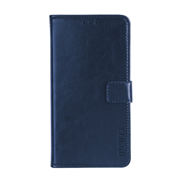 For Cubot P40 idewei Crazy Horse Texture Horizontal Flip Leather Case with Holder & Card Slots & Wallet(Dark Blue)