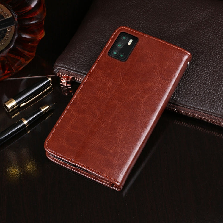 For Cubot P40 idewei Crazy Horse Texture Horizontal Flip Leather Case with Holder & Card Slots & Wallet(Dark Blue)