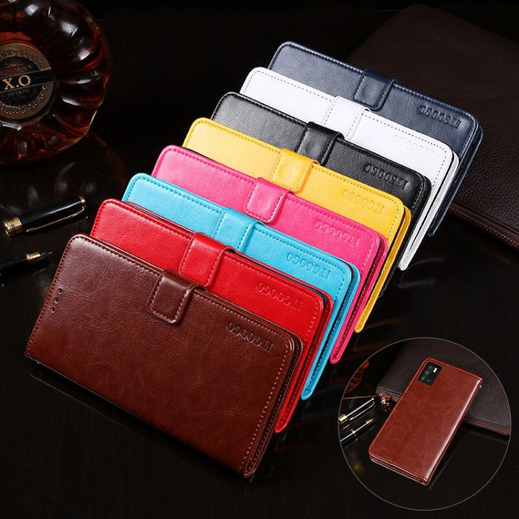 For Cubot P40 idewei Crazy Horse Texture Horizontal Flip Leather Case with Holder & Card Slots & Wallet(Rose Red)