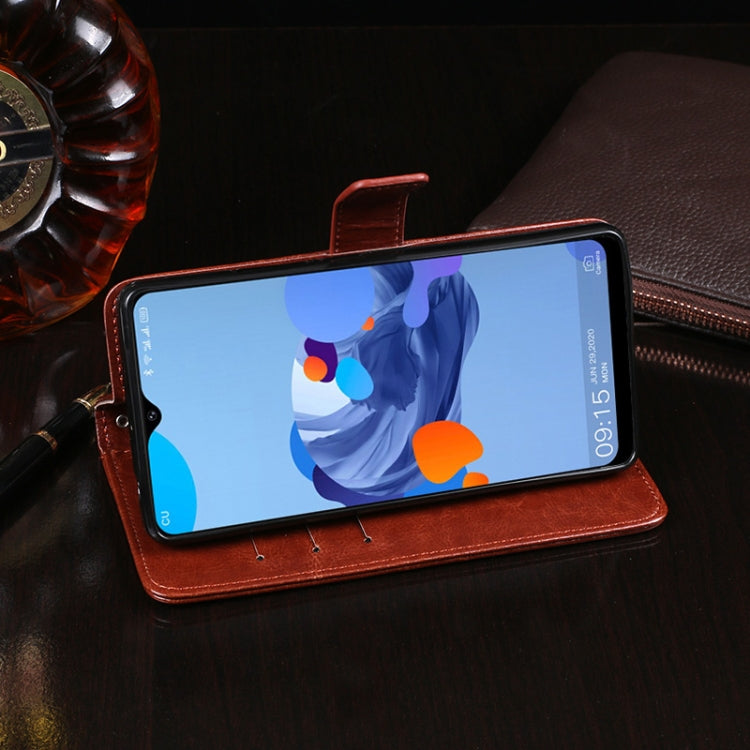 For Oukitel C19 idewei Crazy Horse Texture Horizontal Flip Leather Case with Holder & Card Slots & Wallet(Rose Red)
