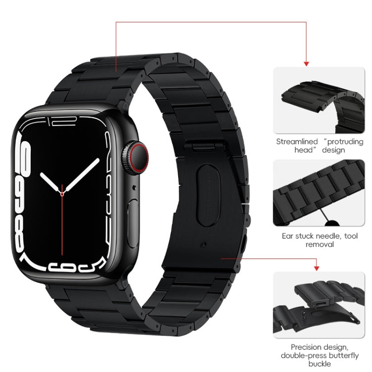 PG63 Three-Bead Protrusion Titanium Metal Watch Band, For Apple Watch Series 8 41mm, For Apple Watch Series 8 45mm, For Apple Watch SE 2022 40mm, For Apple Watch SE 2022 44mm, For Apple Watch Series 7 41mm, For Apple Watch Series 7 45mm                ...