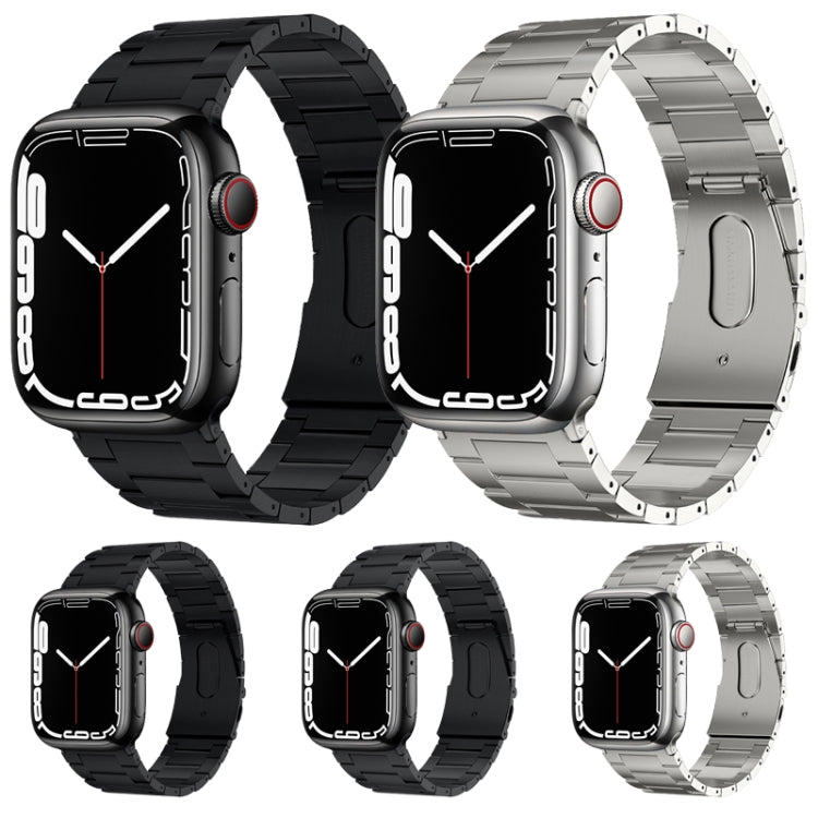 PG63 Three-Bead Protrusion Titanium Metal Watch Band, For Apple Watch Series 8 41mm, For Apple Watch Series 8 45mm, For Apple Watch SE 2022 40mm, For Apple Watch SE 2022 44mm, For Apple Watch Series 7 41mm, For Apple Watch Series 7 45mm                ...