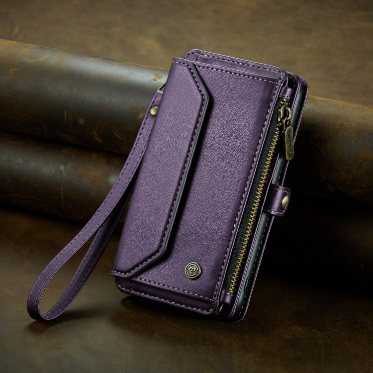 For iPhone 8 Plus / 7 Plus / 6 Plus CaseMe C36 Card Slots Zipper Wallet RFID Anti-theft Leather Phone Case(Purple)