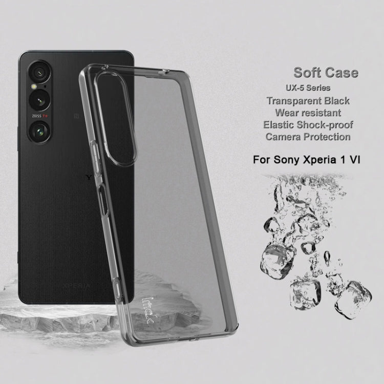 For Sony Xperia 1 VI IMAK UX-5 Series TPU Phone Case(Transparent Black)