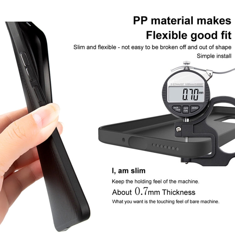 For Xiaomi 14 5G imak 0.7mm Ultra Thin Ripple Texture Phone Case(Transparent Black)