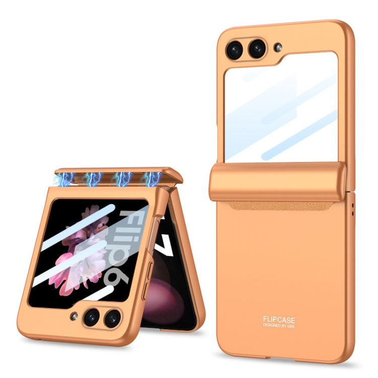 For Samsung Galaxy Z Flip6 / Flip7 FE GKK Integrated Magnetic Full Coverage Folding Phone Case(Orange)