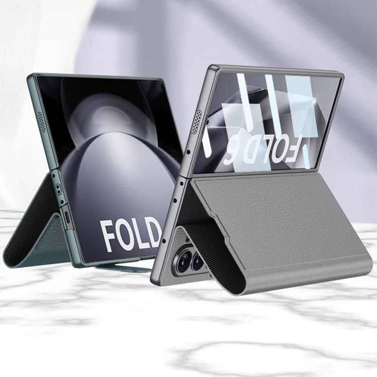 For Samsung Galaxy Z Fold6 GKK Integrated Flip Leather Phone Case(Grey)