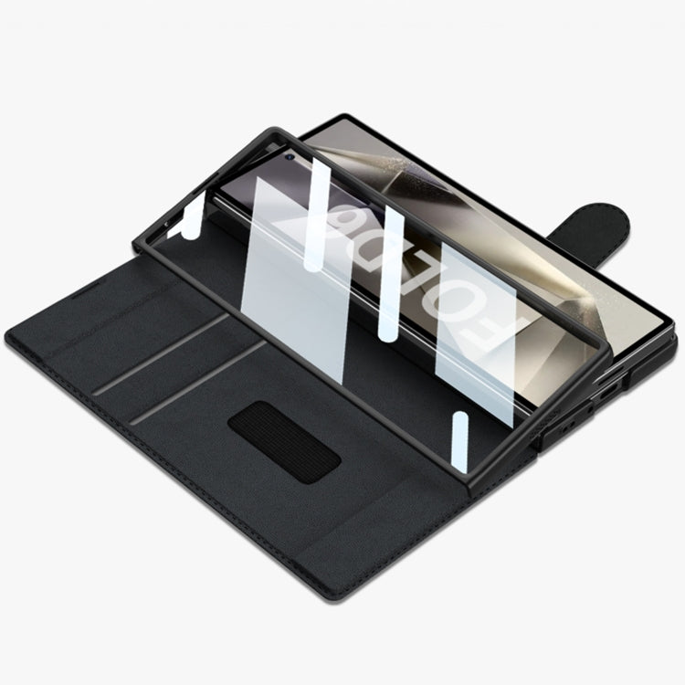 For Samsung Galaxy Z Fold6 GKK Integrated Armor Flip Leather Case with Pen Slot, Stylus Not Included(Litchi Texture)