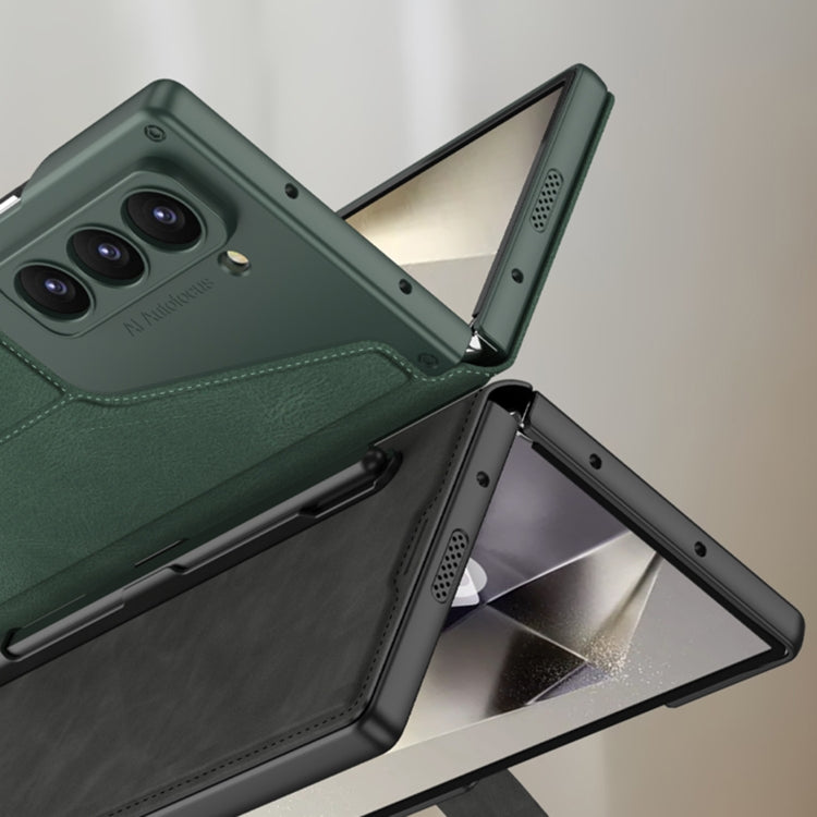 For Samsung Galaxy Z Fold6 GKK Integrated Armor Flip Leather Case with Pen Slot, Stylus Not Included(Titanium Grey)