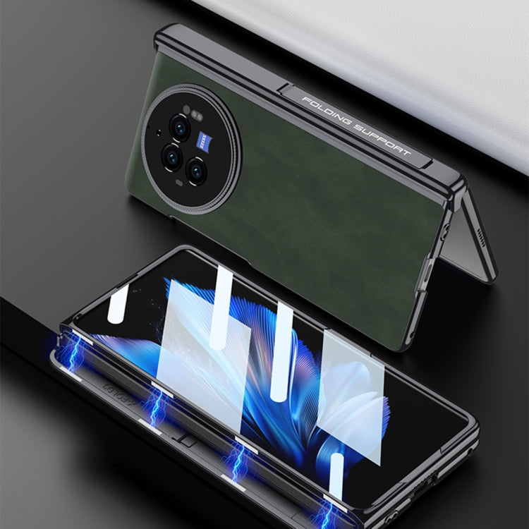 For vivo X Fold3 Pro GKK Integrated Magnetic Fold Hinge Leather Shockproof Phone Case(Matte Brown)