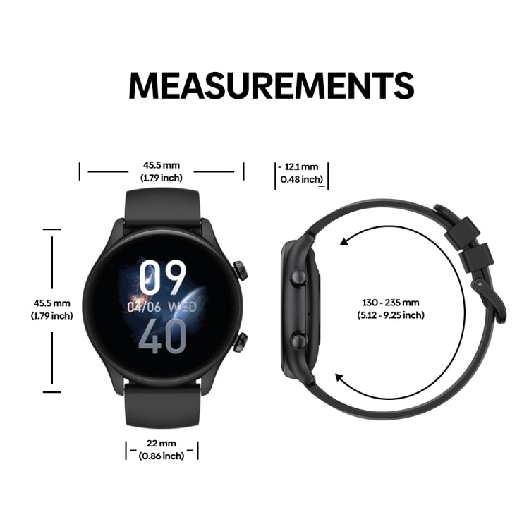 Zeblaze Btalk 3 Plus 1.39 inch Screen Fitness & Wellness Smart Watch Supports Voice Calling(Black)