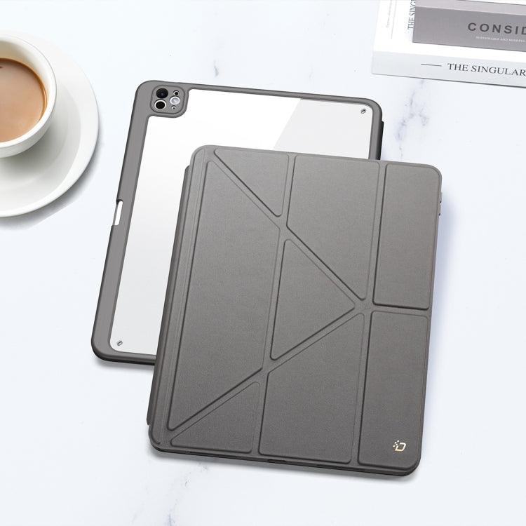 For iPad Pro 11 2025 / 2024 DUX DUCIS Magi Series Smart Leather Tablet Case(Grey)