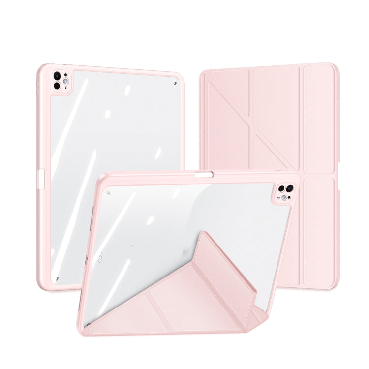 For iPad Pro 11 2025 / 2024 DUX DUCIS Magi Series Smart Leather Tablet Case(Pink)