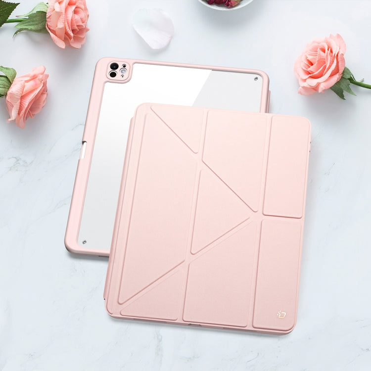For iPad Pro 11 2025 / 2024 DUX DUCIS Magi Series Smart Leather Tablet Case(Pink)