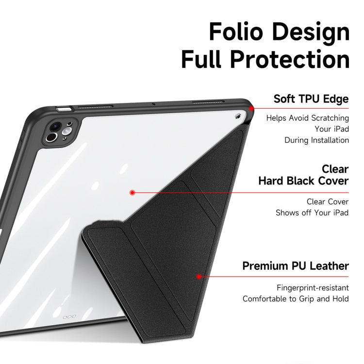 For iPad Pro 13 2025 / 2024 DUX DUCIS Magi Series Smart Leather Tablet Case(Black)