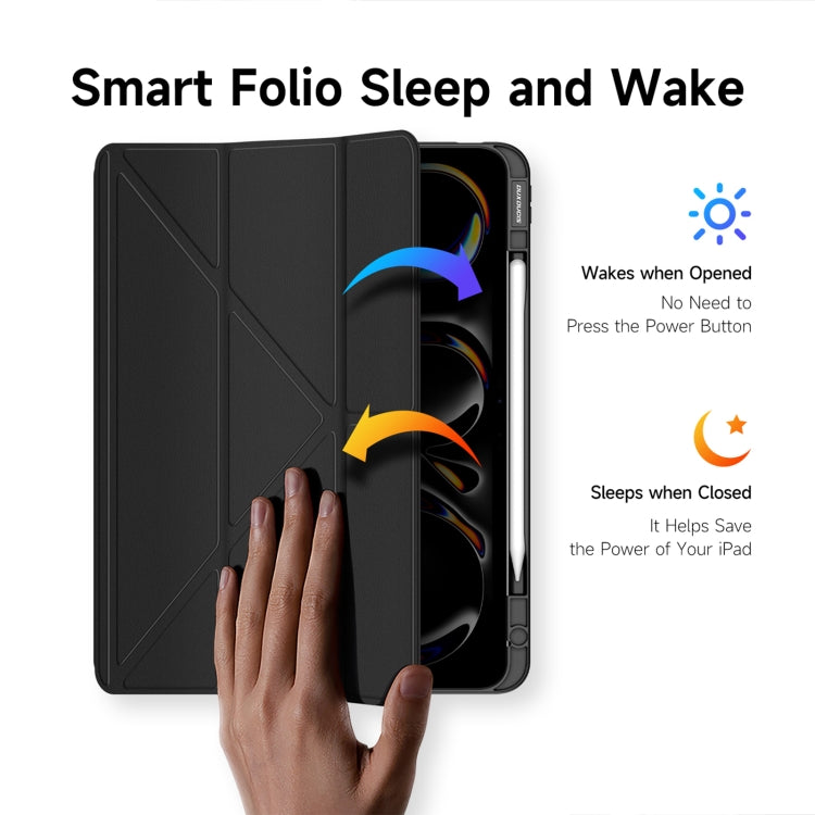 For iPad Pro 13 2025 / 2024 DUX DUCIS Magi Series Smart Leather Tablet Case(Black)