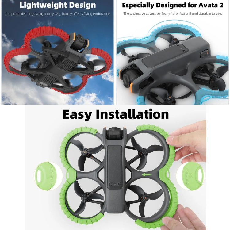 For DJI Avata 2 Sunnylife Drone Anti-Collision Protective Cover Propeller Ring Stripes(Blue)