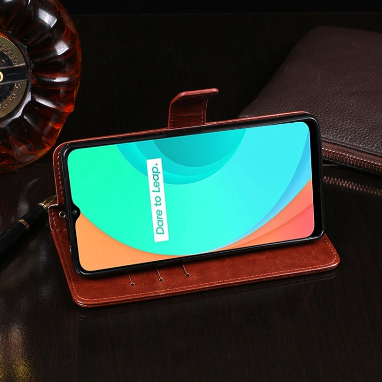 For OPPO Realme C11 idewei Crazy Horse Texture Horizontal Flip Leather Case with Holder & Card Slots & Wallet(Sky Blue)