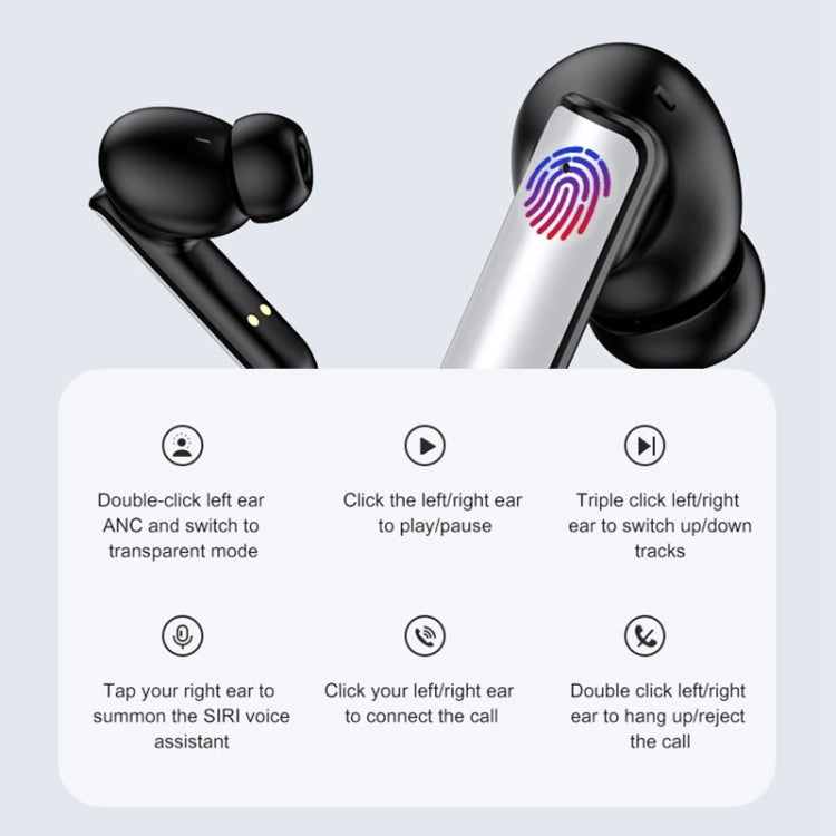 Langsdom TA03 ANC Active Noise Reduction Wireless Bluetooth Earphone(White)