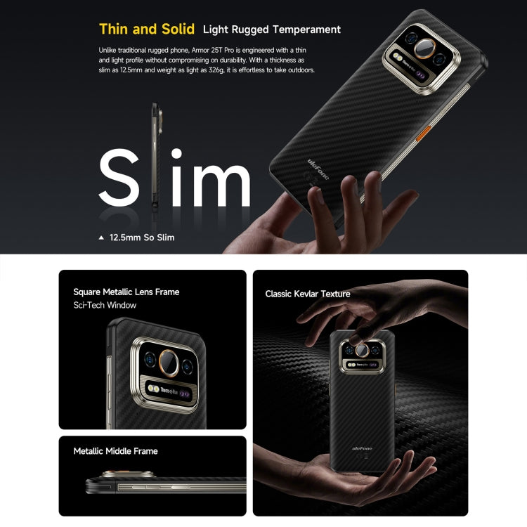 [HK Warehouse] Ulefone Armor 25T Pro Rugged Phone, 8GB+256GB, Thermal Imaging, 6.78 inch Android 15 MediaTek Dimensity 6300 Octa Core, Network: 5G, NFC(Frost Black)