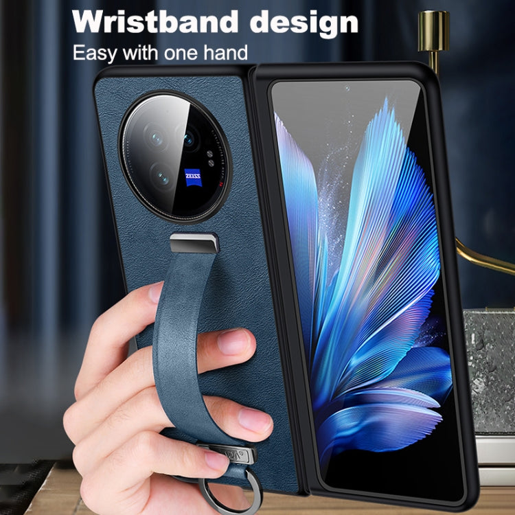 For vivo X Fold3 Pro SULADA PC + Leather Texture Skin Feel Shockproof Phone Case(Brown)