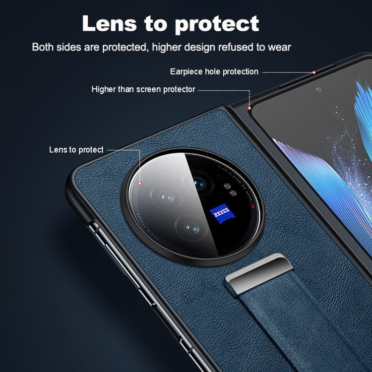 For vivo X Fold3 Pro SULADA PC + Leather Texture Skin Feel Shockproof Phone Case(Red)