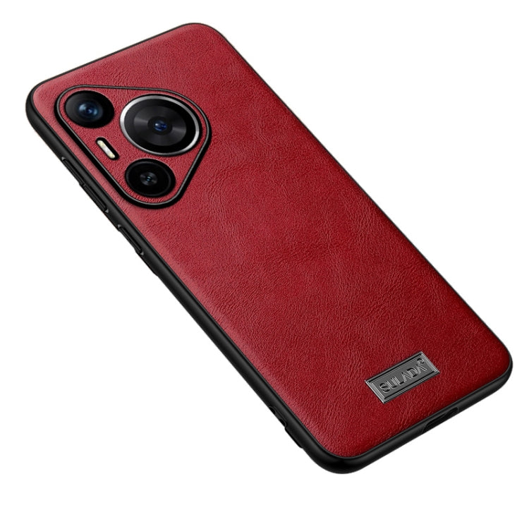 For Huawei Pura 70 Pro / 70 Pro+ SULADA Shockproof TPU Hybrid Handmade Leather Phone Case(Red)