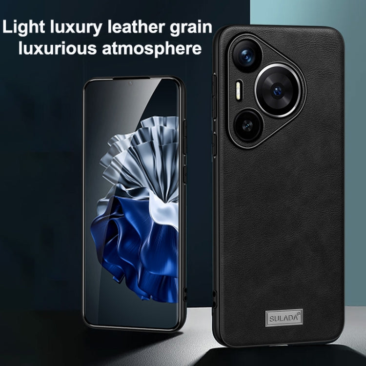 For Huawei nova 13 Pro SULADA Shockproof TPU Hybrid Handmade Leather Phone Case(Orange)