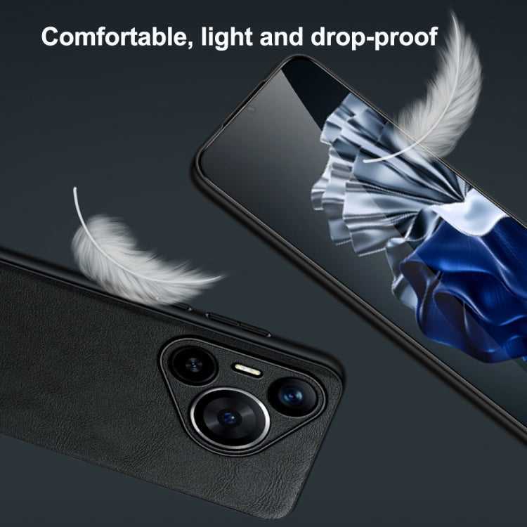 For Huawei Pura 70 Pro / 70 Pro+ SULADA Shockproof TPU Hybrid Handmade Leather Phone Case(Black)