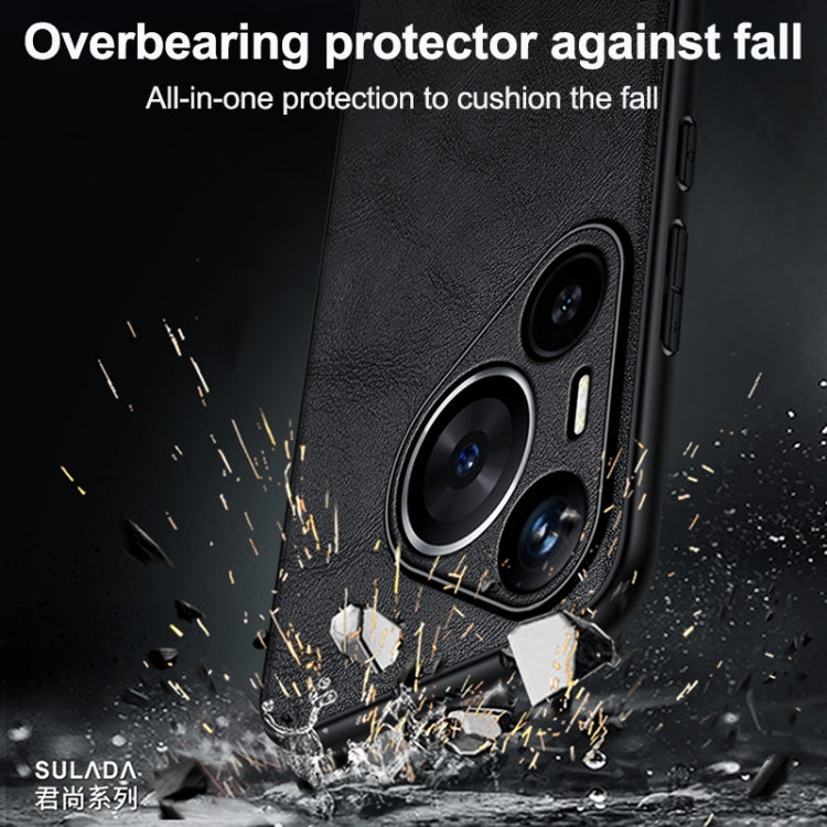 For Huawei nova 13 Pro SULADA Shockproof TPU Hybrid Handmade Leather Phone Case(Black)