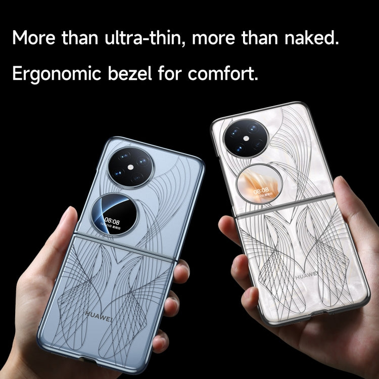 For Huawei P50 Pocket SULADA Electroplated Laser Engraving Texture PC Phone Case(Black)