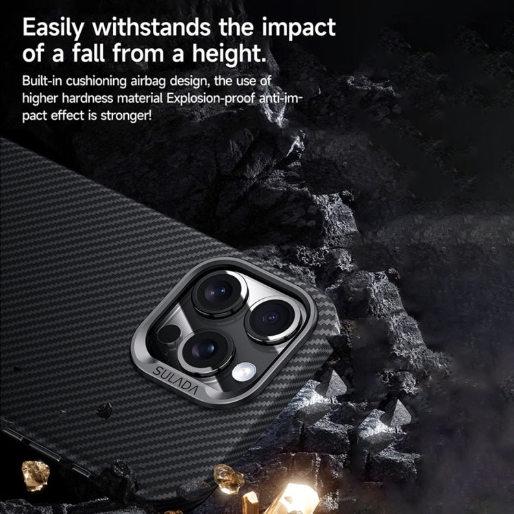 For iPhone 15 Pro SULADA 600D Kevlar Texture PC Shockproof Phone Case(Blue)