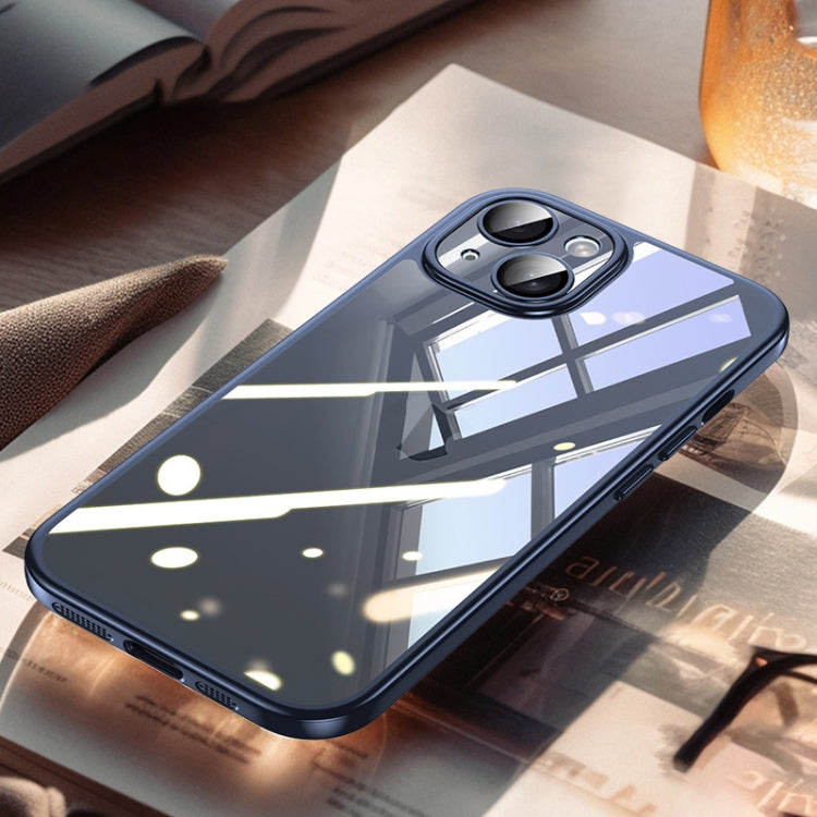 For iPhone 14 Plus SULADA Electroplating Frosted PC + TPU Shockproof Phone Case(Blue)