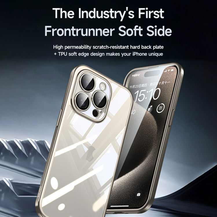For iPhone 14 SULADA Electroplating Frosted PC + TPU Shockproof Phone Case(Black)