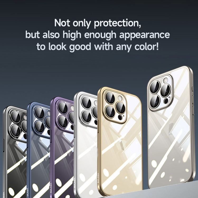 For iPhone 15 SULADA Electroplating Frosted PC + TPU Shockproof Phone Case(Grey)
