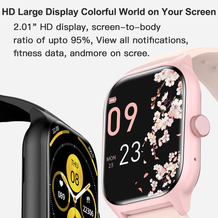 LEMFO LT10 2.01 inch TFT Screen Smart Watch Supports Bluetooth Call / Health Monitoring, Steel Strap(Black)