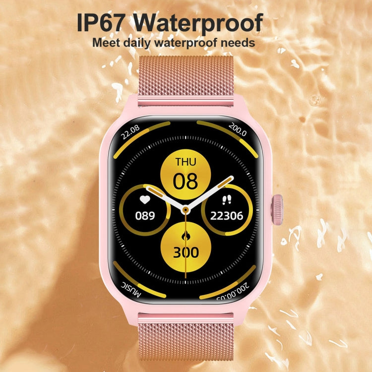 LEMFO LT10 2.01 inch TFT Screen Smart Watch Supports Bluetooth Call / Health Monitoring, Silicone Strap(Pink)
