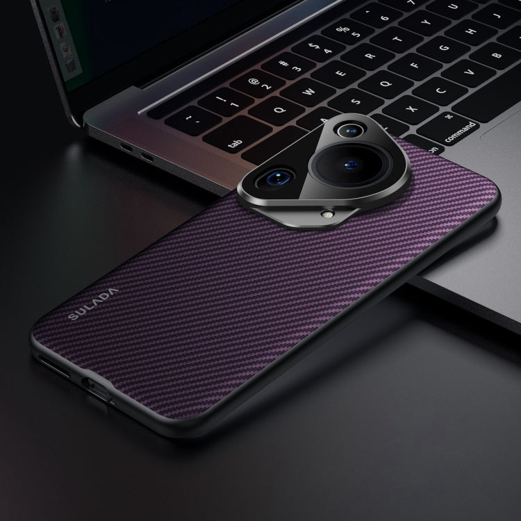 For Huawei Pura 70 Ultra SULADA 600D Kevlar Texture PC Shockproof Phone Case(Purple)